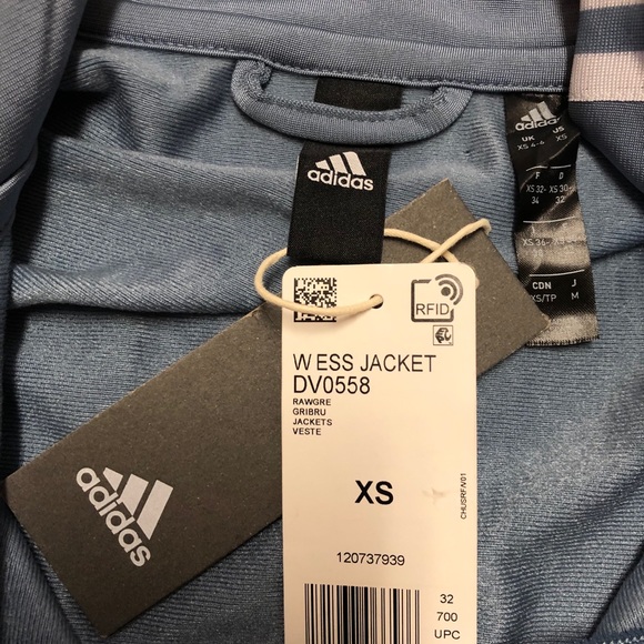 BRAND NEW Adidas Gray Zip-Up Track Jacket - Picture 3 of 4